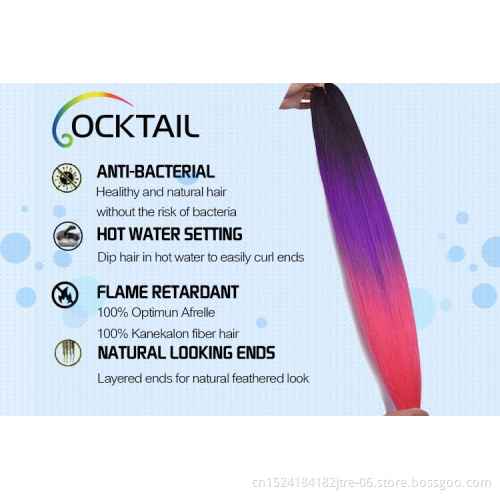 hot water setting wholesale 56 inches pre stretched braiding hair ,Over 100 Colors Layered End Ez Braid in Stock